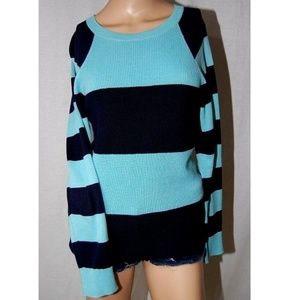 Chaps Ralph Lauren Womens Blue Striped Sweater